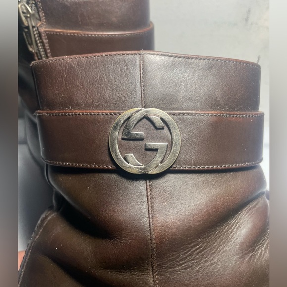 GUCCI Gg interlockiing zip ankle boot sz 43 .5 E made in italy - Picture 15 of 16